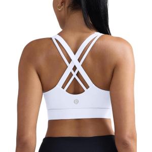 image:imageRUNNING GIRL High Impact Sports Bras for Women High Support Running Adjustable Sports Bra Molded Cup Strappy Sports BrasZwhite