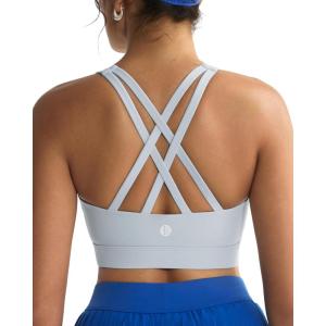 image:imageRUNNING GIRL Sports Bra for WomenMolded Cup Strappy Running High Impact Sports Bra with Sewn in PadsAgrey