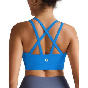 image:imageRUNNING GIRL Sports Bra for WomenMolded Cup Strappy Running High Impact Sports Bra with Sewn in PadsBrilliant Blue