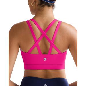 image:imageRUNNING GIRL Sports Bra for WomenMolded Cup Strappy Running High Impact Sports Bra with Sewn in PadsHot Pink