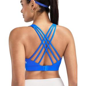 image:imageRUNNING GIRL Sports Bras for WomenCrisscross Back High Impact Sports Bra with Hook Closure Workout Supportive BraAcerulean Blue