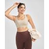 image:imageRUNNING GIRL High Impact Sports Bras for Women Racerback Adjustable Straps Sports Bras for Women with Sewn in PadsBeige