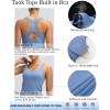 image:imageRUNNING GIRL Tank Tops with Built in Bras Racerback Workout Tops for Women Compression Shirts Yoga TopsLight Blue