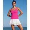 image:imageRUNNING GIRL Workout Tank Tops for WomenStrappy Yoga Tops with Built in Bras Athletic Exercise Tops PaddedHot Pink