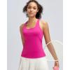 image:imageRUNNING GIRL Workout Tank Tops for WomenStrappy Yoga Tops with Built in Bras Athletic Exercise Tops PaddedHot Pink