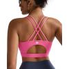 image:imageRUNNING GIRL Sports Bras for WomenPadded Sports Bra Tank Top Sexy Crisscross Back High Impact Longline Workout Yoga BraSour Pink