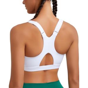 image:imageRUNNING GIRL High Impact Sports Bras for Women Racerback Adjustable Straps Sports Bras for Women with Sewn in PadsSnow White