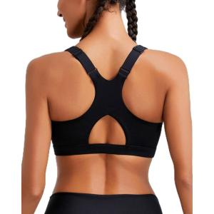 image:imageRUNNING GIRL Sports Bras for Women High Support Adjustable Straps High Impact Sports Bras with Sewn in Pads Workout BraJet Black