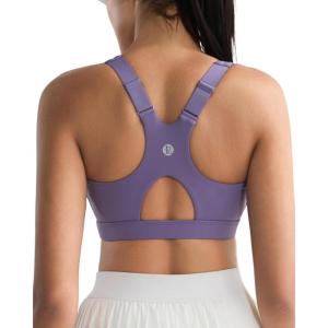 image:imageRUNNING GIRL Sports Bras for Women High Support Adjustable Straps High Impact Sports Bras with Sewn in Pads Workout BraPurple