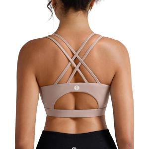 image:imageRUNNING GIRL Sports Bras for WomenPadded Sports Bra Tank Top Sexy Crisscross Back High Impact Longline Workout Yoga BraNude