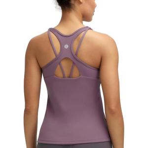 image:imageRUNNING GIRL Workout Tank Tops for WomenStrappy Yoga Tops with Built in Bras Athletic Exercise Tops PaddedPurple