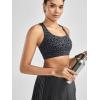 image:imageRUNNING GIRL High Impact Sports Bras for Women  Scoop Neck Strappy Sports Bra High Support Moulded Cup Workout BraAleopard Print