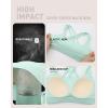 image:imageRUNNING GIRL High Impact Sports Bras for Women  Scoop Neck Strappy Sports Bra High Support Moulded Cup Workout BraAmint Green