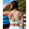 image:imageRUNNING GIRL High Impact Sports Bras for Women  Scoop Neck Strappy Sports Bra High Support Moulded Cup Workout BraAmint Green