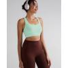 image:imageRUNNING GIRL High Impact Sports Bras for Women  Scoop Neck Strappy Sports Bra High Support Moulded Cup Workout BraAmint Green