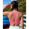 image:imageRUNNING GIRL High Impact Sports Bras for Women  Scoop Neck Strappy Sports Bra High Support Moulded Cup Workout BraAsour Pink
