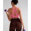 image:imageRUNNING GIRL High Impact Sports Bras for Women  Scoop Neck Strappy Sports Bra High Support Moulded Cup Workout BraAsour Pink