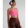 image:imageRUNNING GIRL High Impact Sports Bras for Women  Scoop Neck Strappy Sports Bra High Support Moulded Cup Workout BraAsour Pink
