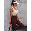 image:imageRUNNING GIRL High Impact Sports Bras for Women  Scoop Neck Strappy Sports Bra High Support Moulded Cup Workout BraAwhite Apricot