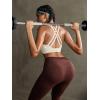 image:imageRUNNING GIRL High Impact Sports Bras for Women  Scoop Neck Strappy Sports Bra High Support Moulded Cup Workout BraAwhite Apricot