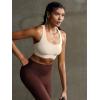 image:imageRUNNING GIRL High Impact Sports Bras for Women  Scoop Neck Strappy Sports Bra High Support Moulded Cup Workout BraAwhite Apricot
