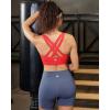image:imageRUNNING GIRL Sports Bra for Women High SupportStrappy Running Supportive High Impact Sports Bras with Sewn in PadsDeep Red