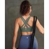 image:imageRUNNING GIRL Sports Bra for Women High SupportStrappy Running Supportive High Impact Sports Bras with Sewn in PadsForest Green