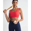 image:imageRUNNING GIRL Sports Bra for WomenAdjustable Straps Supportive High Impact Sports Bras for Women with Sewn in PadsDeep Red