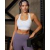 image:imageRUNNING GIRL Sports Bras for Women High Support Adjustable Straps High Impact Molded Cup Sports Bra with Sewn in PadsBwhite