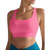 image:imageRUNNING GIRL High Impact Sports Bras for Women  Scoop Neck Strappy Sports Bra High Support Moulded Cup Workout BraAsour Pink
