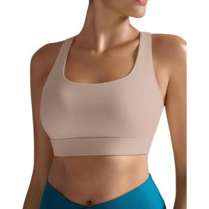 image:imageRUNNING GIRL High Impact Sports Bras for Women  Scoop Neck Strappy Sports Bra High Support Moulded Cup Workout BraAnude