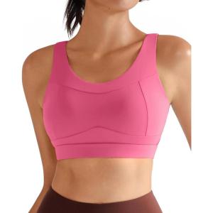 image:imageRUNNING GIRL High Impact Sports Bras for WomenRacerback Running Bra Workout Crop Tank Tops Longline Sports Bra Push upDsour Pink