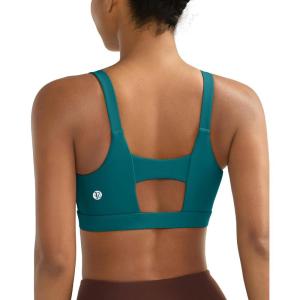 image:imageRUNNING GIRL Sports Bra for Women High Support Molded Cup Supportive High Impact Sports Bras with Sewn in PadsAdark Green