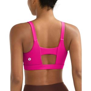 image:imageRUNNING GIRL Sports Bra for Women High Support Molded Cup Supportive High Impact Sports Bras with Sewn in PadsAhot Pink