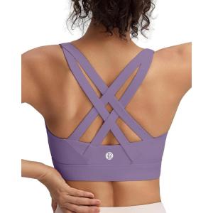 image:imageRUNNING GIRL Sports Bra for Women High SupportStrappy Running Supportive High Impact Sports Bras with Sewn in PadsDusty Lavender
