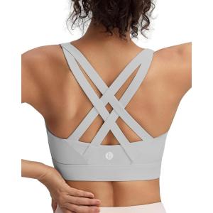 image:imageRUNNING GIRL Sports Bra for Women High SupportStrappy Running Supportive High Impact Sports Bras with Sewn in PadsGrey