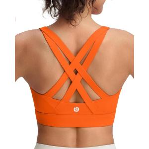 image:imageRUNNING GIRL Sports Bra for Women High SupportStrappy Running Supportive High Impact Sports Bras with Sewn in PadsOrange