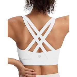 image:imageRUNNING GIRL Sports Bra for Women High SupportStrappy Running Supportive High Impact Sports Bras with Sewn in PadsWhite