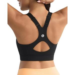 image:imageRUNNING GIRL Sports Bra for WomenAdjustable Straps Supportive High Impact Sports Bra with Sewn in PadsAblack