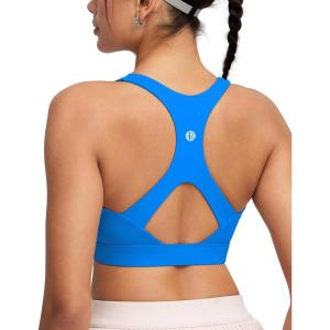 image:imageRUNNING GIRL Sports Bras for Women High Support Adjustable Straps High Impact Molded Cup Sports Bra with Sewn in PadsBsparkle Blue