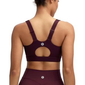 image:imageRUNNING GIRL Sports Bras for Women High Support Adjustable Straps High Impact Molded Cup Sports Bra with Sewn in PadsMaroon