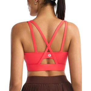 image:imageRUNNING GIRL Sports Bras for Women High Support Adjustable Straps High Impact Sports Bras with Sewn in Pads Workout BraBright Red