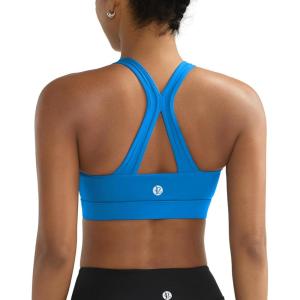 image:imageRUNNING GIRL Sports Bras for Women High Support V Neck Molded Cup High Impact Sports Bra with Sewn in PadsSparkle Blue