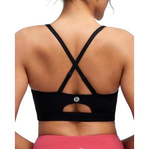 image:imageRUNNING GIRL Adjustable Sports Bras for WomenStrappy Back Molded Cup Sports Bra with Sewn in Pads Best for AC CupBlack