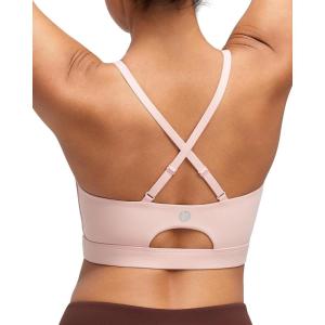 image:imageRUNNING GIRL Adjustable Sports Bras for WomenStrappy Back Molded Cup Sports Bra with Sewn in Pads Best for AC CupPink