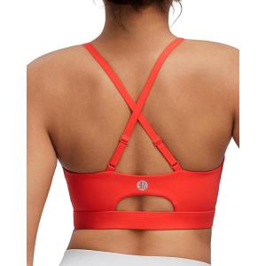 image:imageRUNNING GIRL Adjustable Sports Bras for WomenStrappy Back Molded Cup Sports Bra with Sewn in Pads Best for AC CupRed