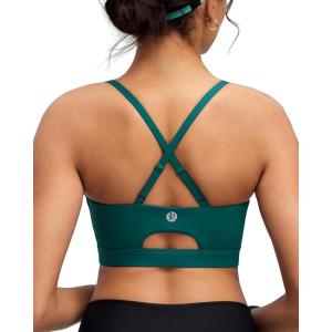 image:imageRUNNING GIRL Adjustable Sports Bras for WomenStrappy Back Molded Cup Sports Bra with Sewn in Pads Best for AC CupTeal