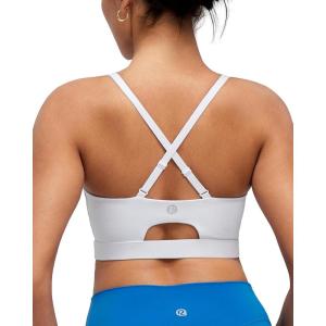 image:imageRUNNING GIRL Adjustable Sports Bras for WomenStrappy Back Molded Cup Sports Bra with Sewn in Pads Best for AC CupWhite