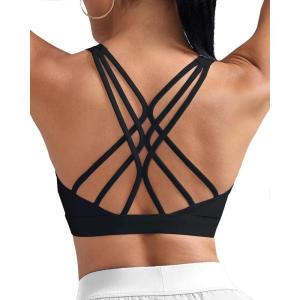 image:imageRUNNING GIRL Womens Workout Seamless Bra Push Up Sports Bras for Women High Support Moulded Cup Racerback Yoga BraBlack