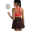 image:imageRUNNING GIRL Sports Bra for WomenStrappy Running Supportive High Impact Sports Bra with Sewn in PadsCdeep Red